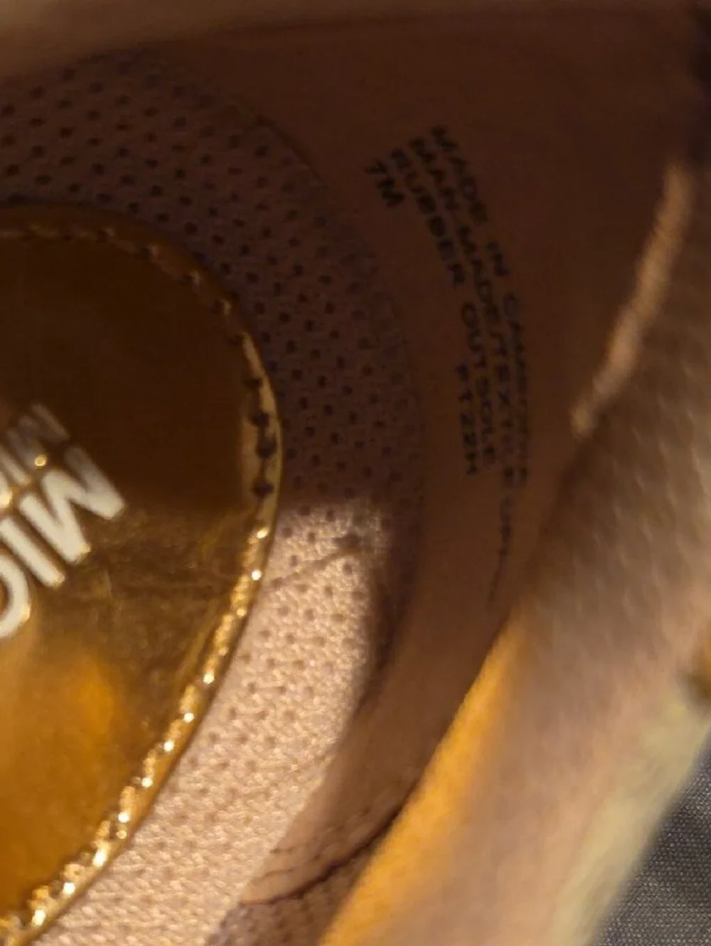 Michael Kors Pink and Gold Logo Accent Sneakers